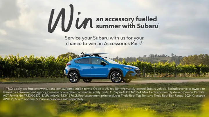 Win an accessory fuelled summer with Subaru¹