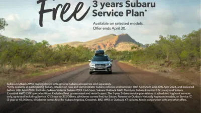 3 year Subaru  Service Plan across the selected Subaru Range